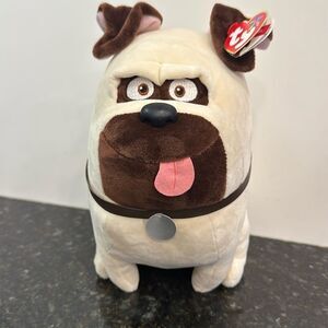 Ty Beanie Buddies The Secret Life of Pets Mel the Pug Stuffed Animal Plush 10"